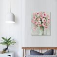 thumbnail image 4 of Chilfamy  Pink Flowers Canvas Prints Wall Art Roses in Vase Wall Decor Nature Rustic Woman Home Decor Painting Picture for Bathroom Bedroom Living Room Ready To Hang 16x20 in/12x16 in, 4 of 5