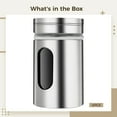 thumbnail image 5 of 4 Pcs Salt and Pepper Shakers, Stainless Steel Kitchen Spice Dispensers with Adjustable Pour Holes, Clear Viewing Window, Mini Spice Jars for Salt, Pepper, Sugar, Cinnamon, 5 of 5