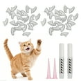 thumbnail image 1 of Uxcell Cat Nail Caps, Cat Claw Covers with Adhesive Glue and Applicators, Kitten Claw Caps Soft Paws, (40 Pcs, M, Crystal Silver), Intended for Pet Tips /  Nail Covers / Control Paws, 1 of 6