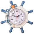 thumbnail image 1 of Reloj de pared con forma de rueda de barco, reloj decorativo de playa para pared, arte para decoración náutica de habitación de guardería, dormitorio TUNC Sencillez, 1 of 4
