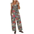 thumbnail image 5 of QATAINLAV Jumpsuits for Women Dressy, Casual Sleeveless Strap Hippie Jumpsuit 2025 Trendy Mushroom Print Overalls Wide Leg One Piece Pants with Pockets Streetwear Birthday Gifts Gray XXL, 5 of 8