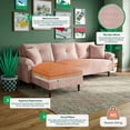 thumbnail image 3 of Sala Modular Sofá Cama Reversible De Velvet Palo De Rosa Beehive Memory Foam Modelo Aventus, 3 of 8