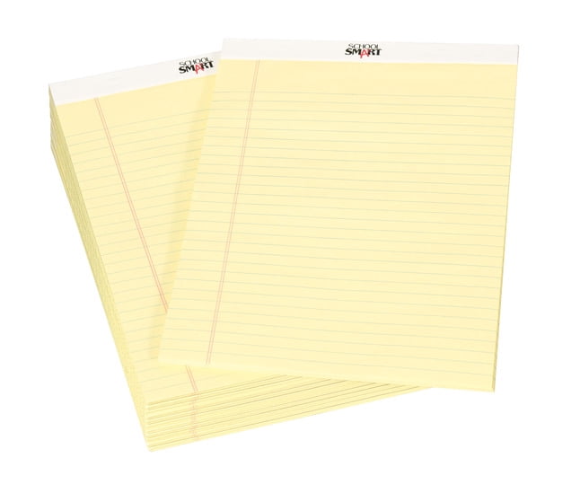 School Smart Legal Pads – 5x8 Inch, Canary Yellow, Pack Of 12, Wide Ruled For Notes & Lists - View #9