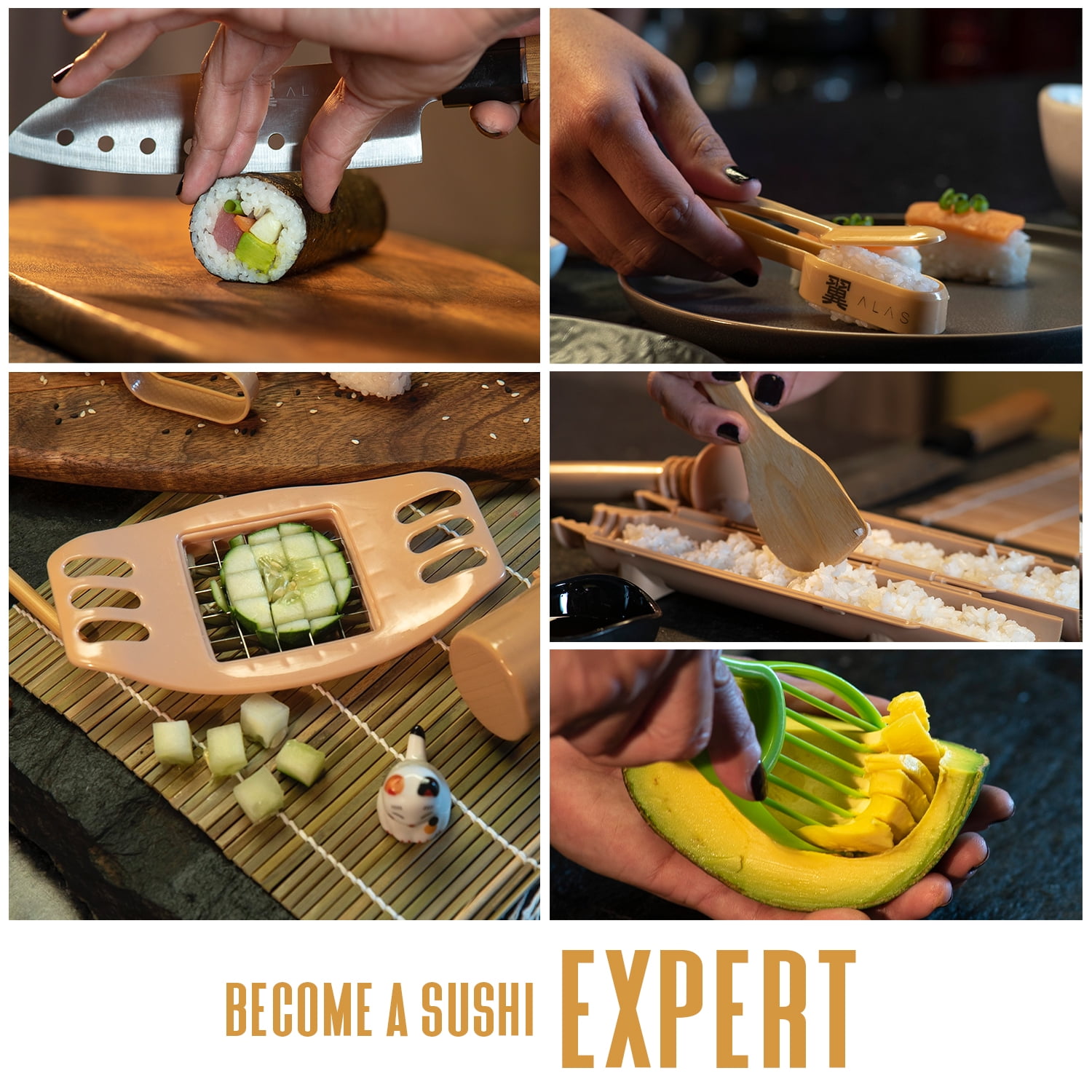 Sushi Making Kit, Complete Sushi Maker Kit, Sushi Kit with Bamboo