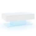 thumbnail image 4 of LIVIZA 43.5" High Glossy LED Coffee Table with 2 Sliding Storage Drawers, Modern Rectangle Center Table for Living Room，White, 4 of 5