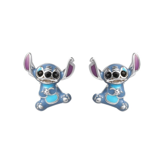 Disney Women’s Sterling Silver Stitch Stud Earrings