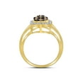 thumbnail image 4 of Diamond Princess 10kt Yellow Gold Womens Round Brown Diamond Polygon Cluster Ring 1/2 Cttw, 4 of 4
