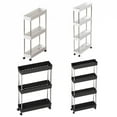 thumbnail image 2 of Multi-Layer Trolley Rack with Wheels Movable Storage Organizer Space-Saving Narrow Storage Rack for Bathroom Kitchen Living Room, 2 of 9