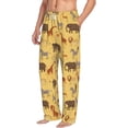 thumbnail image 2 of Uemuo Cute Animals Pattern Men's Wide Leg Palazzo Lounge Pants with Pockets Light Weight Loose Comfy Casual Pajama Pants-Small, 2 of 9