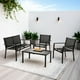 thumbnail image 2 of Sala Exterior para Jardín Textileno Sillas Sillon Mesa 4Pzas 
 negro, 2 of 9