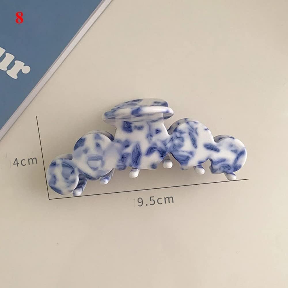 JONJUMP Chinese Style Blue and White Porcelain Woman Hair Claw Retro Acetate Grab Clips Shark Clip Girl Hairpin Crab Hair Clip