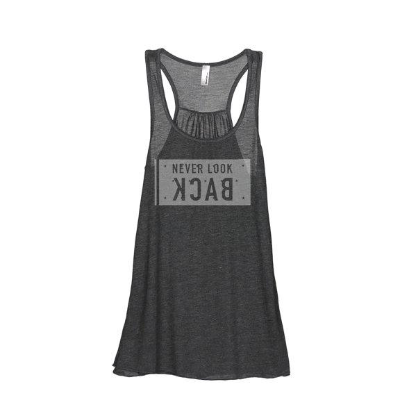 Thread Tank Never Look Back Women's Sleeveless Flowy Racerback Tank Top Charcoal Small