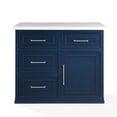 thumbnail image 1 of Crosley Furniture Cutler Faux Marble Top Kitchen Island in Navy/White Marble, 1 of 16