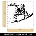 thumbnail image 2 of Snowboarder Jumping Flying Through Air Self-Inking Rubber Stamp Ink Stamper - Brown Ink - Small 1 Inch, 2 of 7