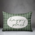 thumbnail image 3 of Creative Products Happy Place Green and White Drawn Plaid 14x20 Indoor / Outdoor Pillow, 3 of 3