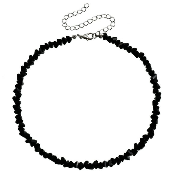 Zhuge Crystal Beaded Necklace Black 1-Piece Crystal Accent Fashion Jewelry, Elegant Sparkling Accessory with Premium Design