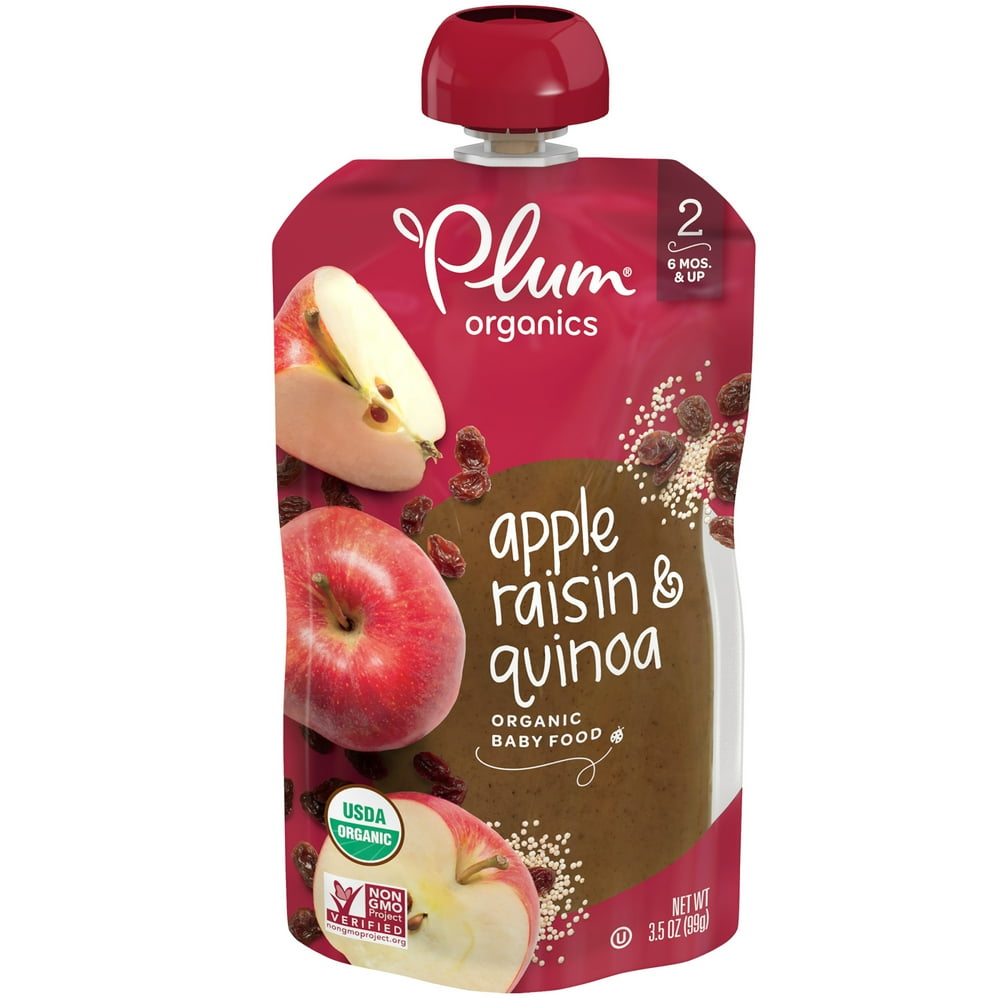 Plum Organics Stage 2 Organic Baby Food, Apple, Raisin