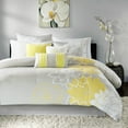 thumbnail image 7 of Cotton Bedding Set Printed Cotton Sateen Comforter Set Taupe Grey/Yellow Cal King,Comforter Set, 7 of 7