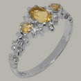 thumbnail image 2 of LBG British Made 14k White Gold Natural Citrine Womens Engagement Ring - 33 size options - Size 4.5, 2 of 9