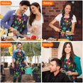 thumbnail image 4 of Colorful Mushroom Star Black Pattern Apron-Garden Aprons for Women with Pockets-Cotton Linen Waterproof Kitchen Cooking Gardening Aprons Adjustable for Kitchen,Cooking,BBQ and Salon 33x27 Inch, 4 of 7