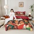 thumbnail image 4 of Manfei Santa Claus 3pcs King Size Comforter Sets,Festival Xmas Bedding Comforter Set,Christmas Gifts Super Cozy Bedding Set,Ultra Soft Kawaii Home Decor,Reversible, 4 of 8
