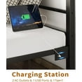 thumbnail image 4 of Twin Bed Frame with Headboard and Footboard,Heavy Duty Steel Slats Support Metal Bed Frame with Charging Station, Black, 4 of 6