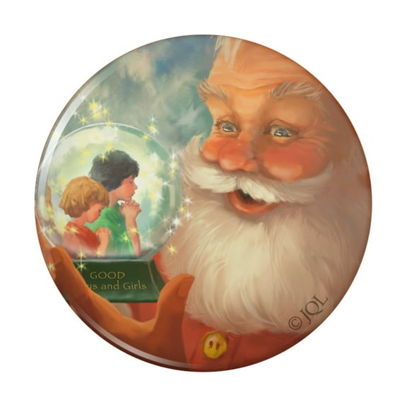 Christmas Holiday Santa and Good Boys Girls Kitchen Refrigerator Locker Button Magnet