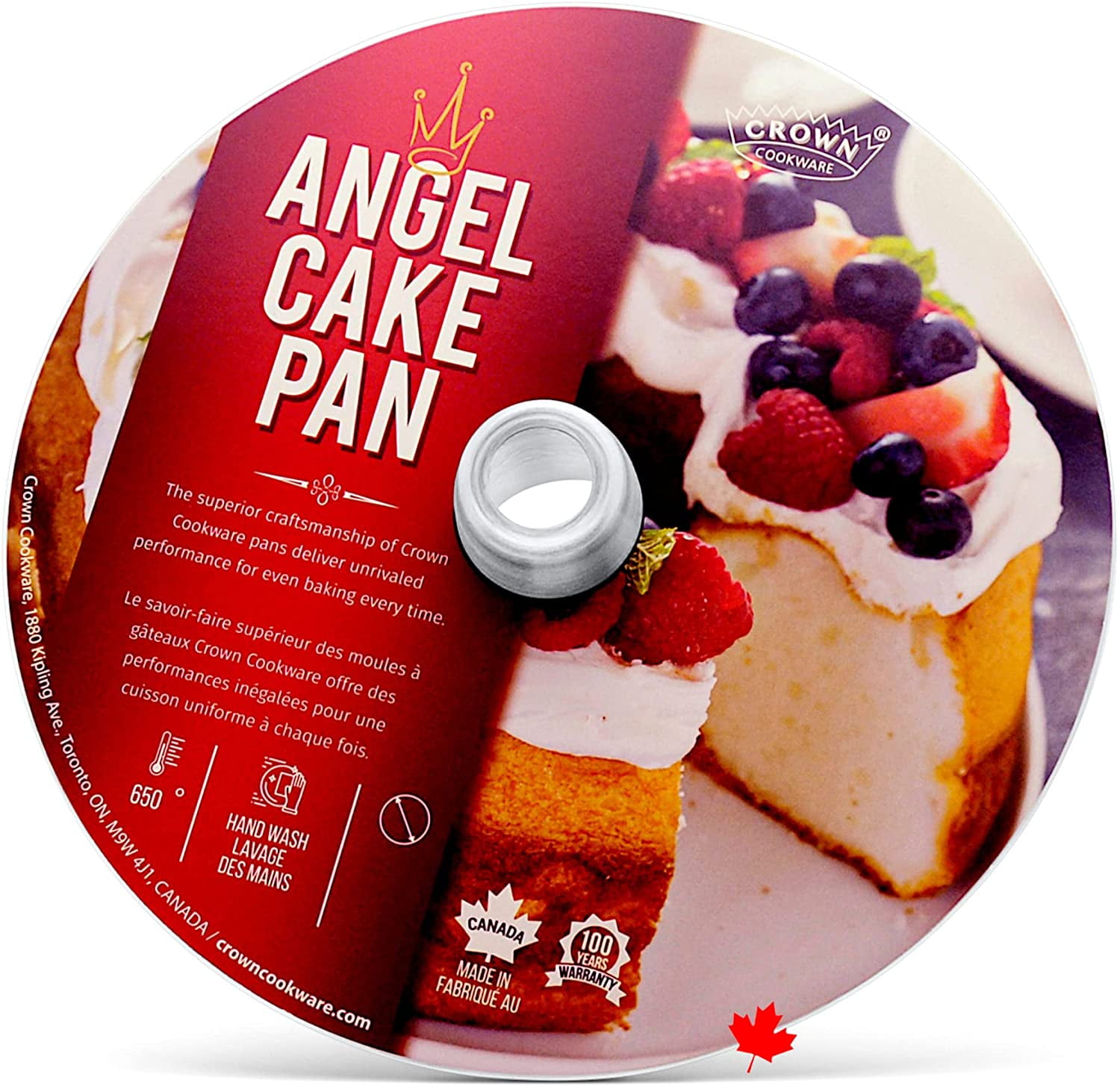 Crown Angel Food Pan 8", Extra Sturdy, OnePiece Design, Easy Clean
