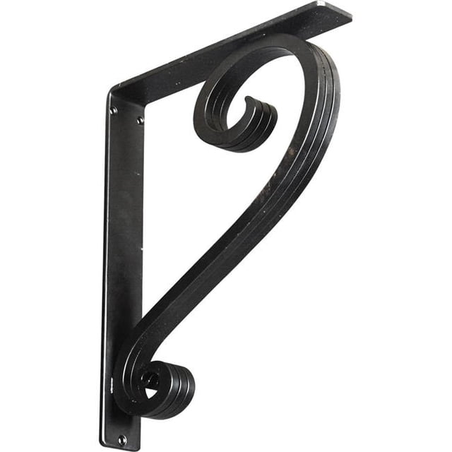 2 x 12 x 15 Po. Edwards Support en Fer Forgé - Triple Support Central Revêtu de Poudre, Noir