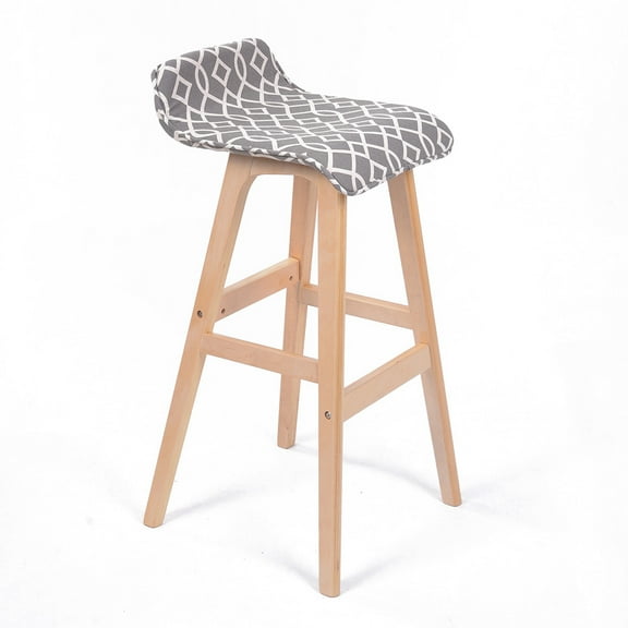 Stanton Lo-Back Contemporary Wood/Fabric Barstool - Moroccan Interlaced