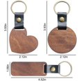 thumbnail image 2 of HAHDAXIA 20 Pack Wooden Keychain Blanks Wood Engraving Blanks Key Chain Unfinished Rectangle Round Wood Key Tags with Leather Strap Keyring for DIY Gift Craft Supplies, 2 of 7