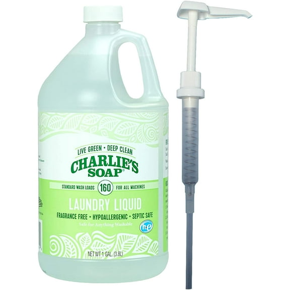 Charlie’s Soap Laundry Liquid with Pump Detergent - 1 Gal