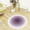 thumbnail image 5 of Btomtd Diameter 15.74' Round Floor Mat Cream Shade Entryway Rug Plush Doormat for Bedside Sound-proof Living Room Carpet Sofa, Purple, 5 of 6