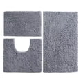 thumbnail image 1 of Yuarrent Lujosas alfombrillas de baño a rayas suaves para una experiencia cómoda Juego de 3 piezas de alfombrillas supersuaves Juegos de accesorios de baño gris claro, 1 of 6