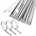 thumbnail image 4 of 100 Pcs 6in Silver Stainless Steel Vent Wrapped Metal Self Locking Cable Ties, 4 of 4