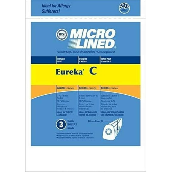 Eureka Style C Mighty Mite Micro Allergen Vacuum Cleaner Bags by DVC Made in USA [ 36 Bags ]
