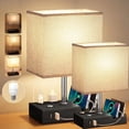 thumbnail image 2 of 15.7" Bedside Table Lamp for Bedroom, Dual Fast USB Charging Ports, Fully Dimmable Nightstand Lamps 2 pack, 2 of 2