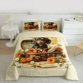 thumbnail image 2 of Feelyou Kawaii Dachshund Lover Queen Comforter Set for Kids, Groovy Flower Floral Bedding Sets, Vintage Fashion Style Reversible Bedding Comforter Set, Ultra Soft Bedroom Decor, 3-Piece, 2 of 8