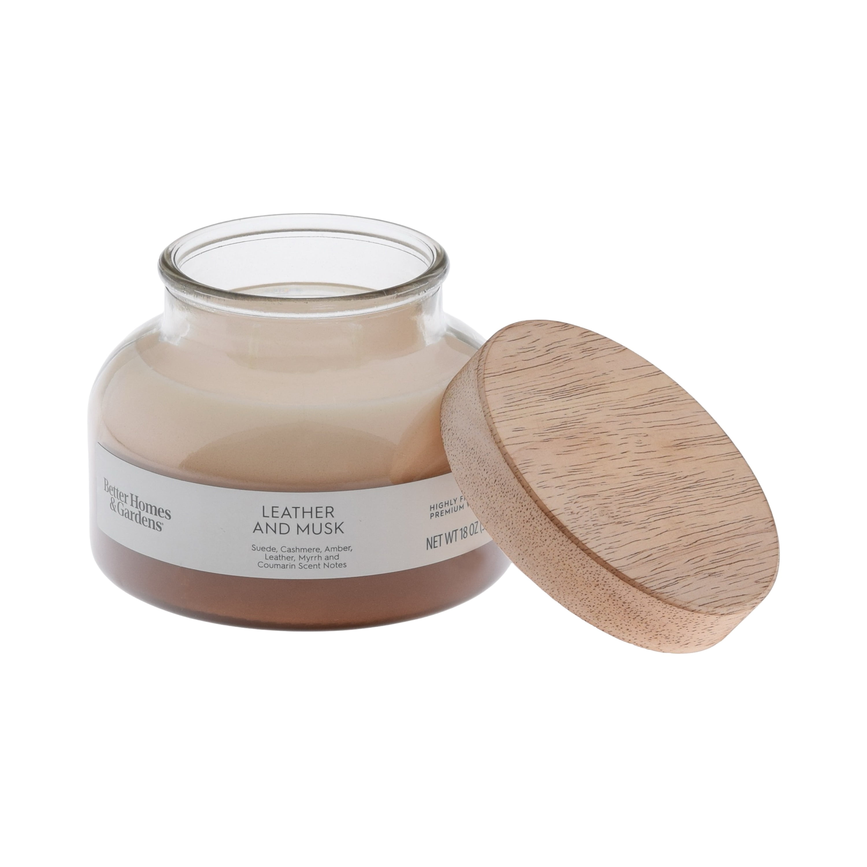 Better Homes and Gardens Leather and Musk Scented 2-Wick Ombre Jar Candle 18oz.