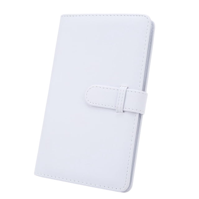 Álbum de fotos de 3 pulgadas y 108 bolsillos, miniálbum de fotos de cuero sintético para entradas de cine y tarjetas de presentación, color blanco jazmín.