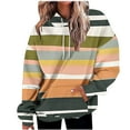 thumbnail image 2 of gbyLJF Women's Casual Pocket Hoodie Multi-color Printed Round Neck Long Sleeve Sweatshirt Regular Fit Drawstring Hooded Pullover Tops, 2 of 6