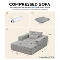thumbnail image 2 of SEENYOO 75" Chaise Lounge Chair Indoor, Gray Corduroy Cloud Sofa Bed, Oversized Boneless Sleeper Chair for Living Room, No Assembly, 2 of 6