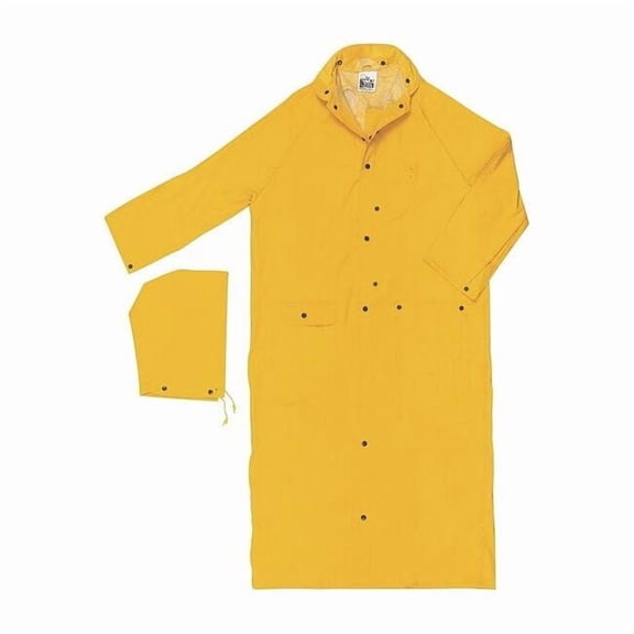 Mcr Safety Raincoat with Detachable Hood,Yellow,7XL 360CX7