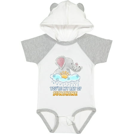 

Inktastic You re My Ray of Sunshine Cute Elephants Rainclouds and Sun Gift Baby Boy or Baby Girl Bodysuit