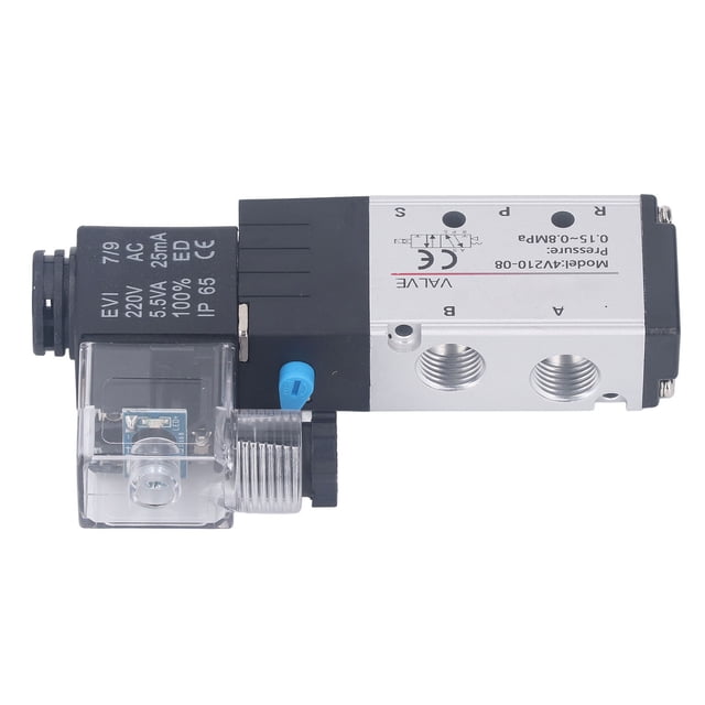 Risegun Válvula Solenoide Neumática Interruptor De Aire Eléctrico 2 Posiciones 5 Vías AC 220V PT1/4 para Control
