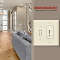 thumbnail image 2 of ENERLITES Combination Toggle Switch/Decorator Switch Plate, Double Wall Plate, Midsize 2-Gang, Polycarbonate Thermoplastic, 881131M-LA, Light Almond, 2 of 5