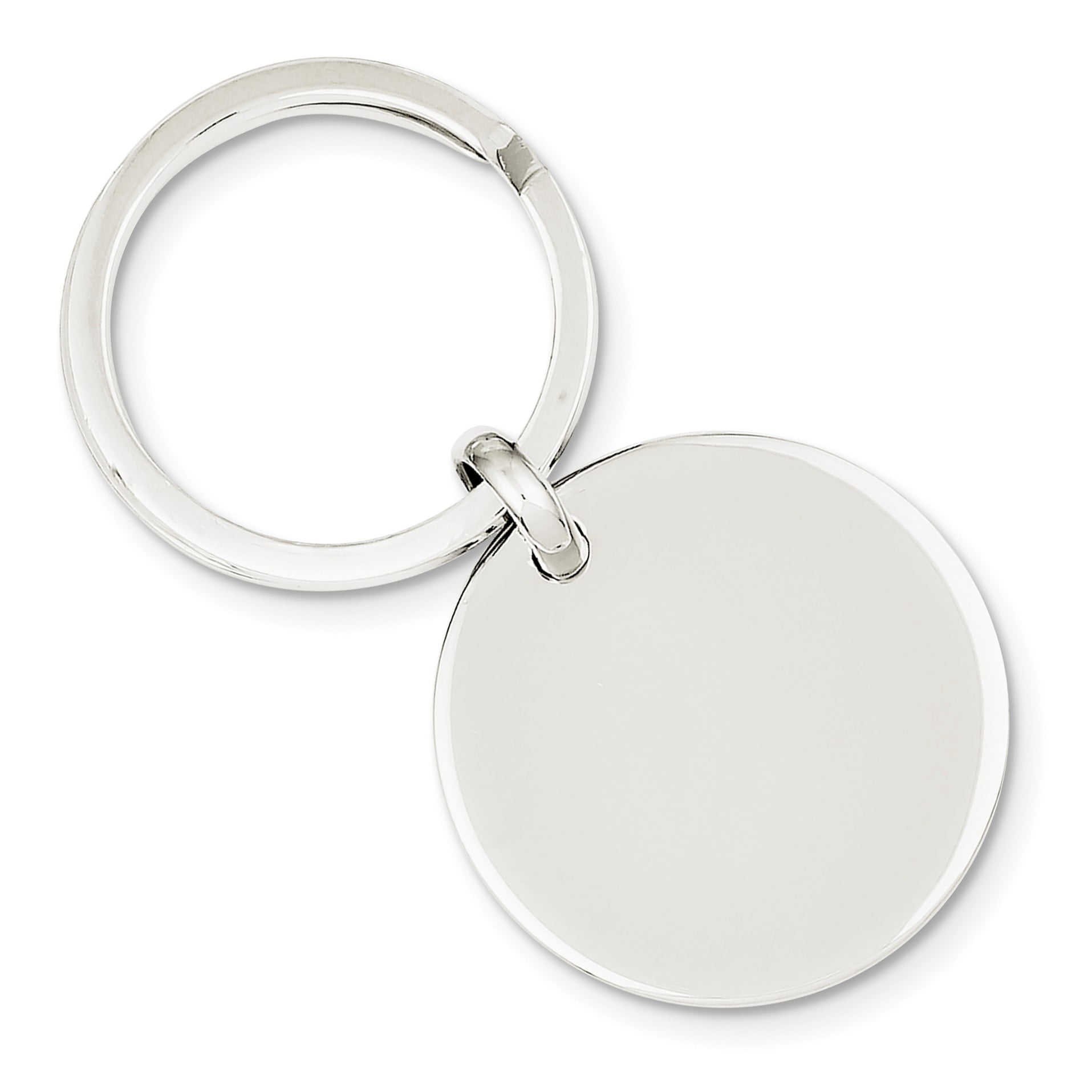 Sterling Silver Rhodium-plated Key Ring - Size 11