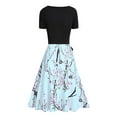 thumbnail image 7 of Edvintorg Dress Sets for Women Fashion Summer V-Neck Short Sleeve Floral Print Vacation Zipper Dress Sets Holiday Outfits for Women Blue M, 7 of 7