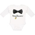 thumbnail image 3 of Inktastic Ring Bearer- black bow tie Boys or Girls Long Sleeve Baby Bodysuit, 3 of 5
