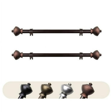 Central Design SIDE063-07-7 0.625 in. Dia. Logan Side Curtain Rod, Cocoa - 12-20 in. - Set of 2
